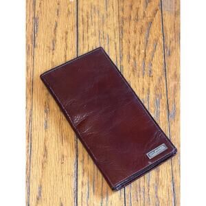 Tommy Hilfiger Wallet Mens One Size Brown Leather Long Bifold Checkbook Logo